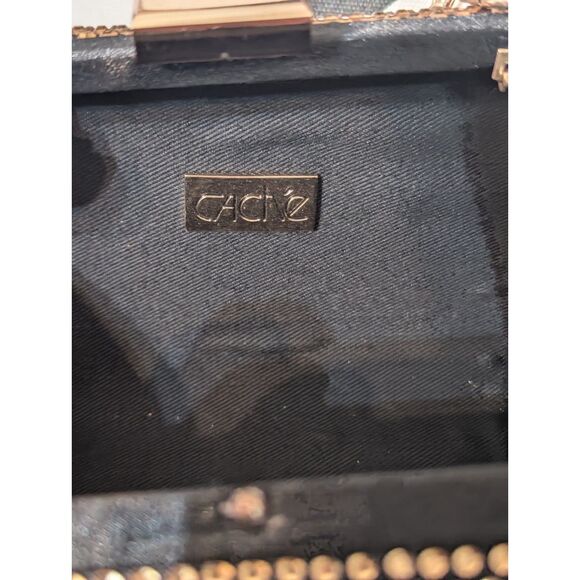 Vintage Caché Gold Rhinestone Crystal Clutch Handbag - Picture 3 of 5